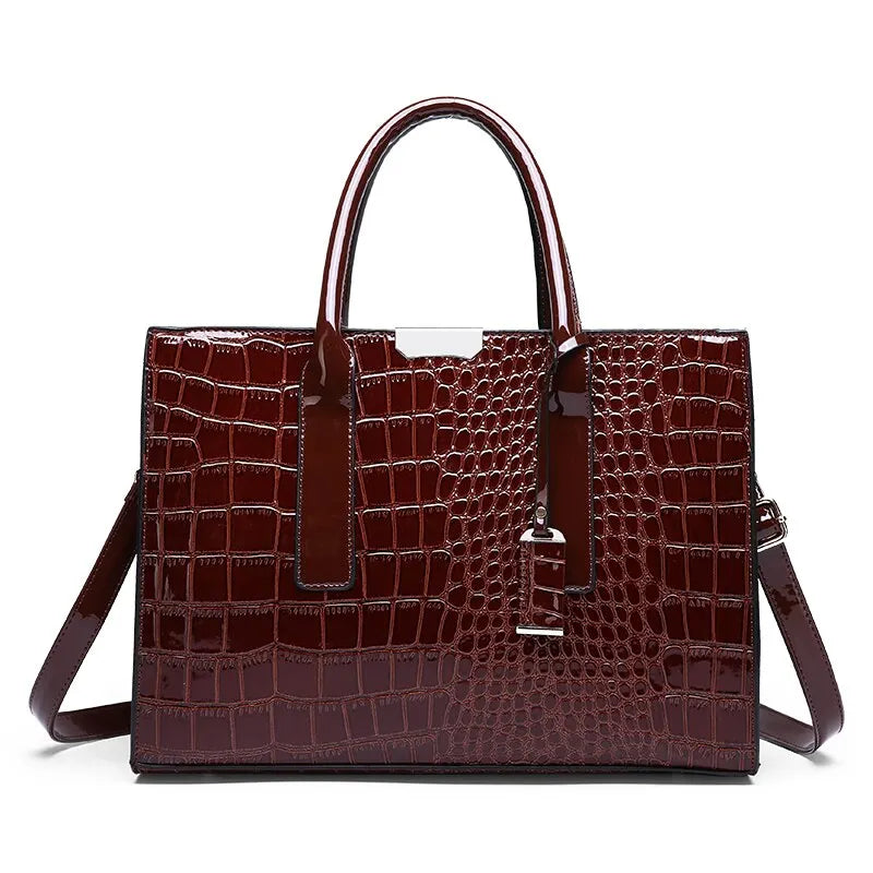 Crocodile Print Large Capacity Crossbody Bags