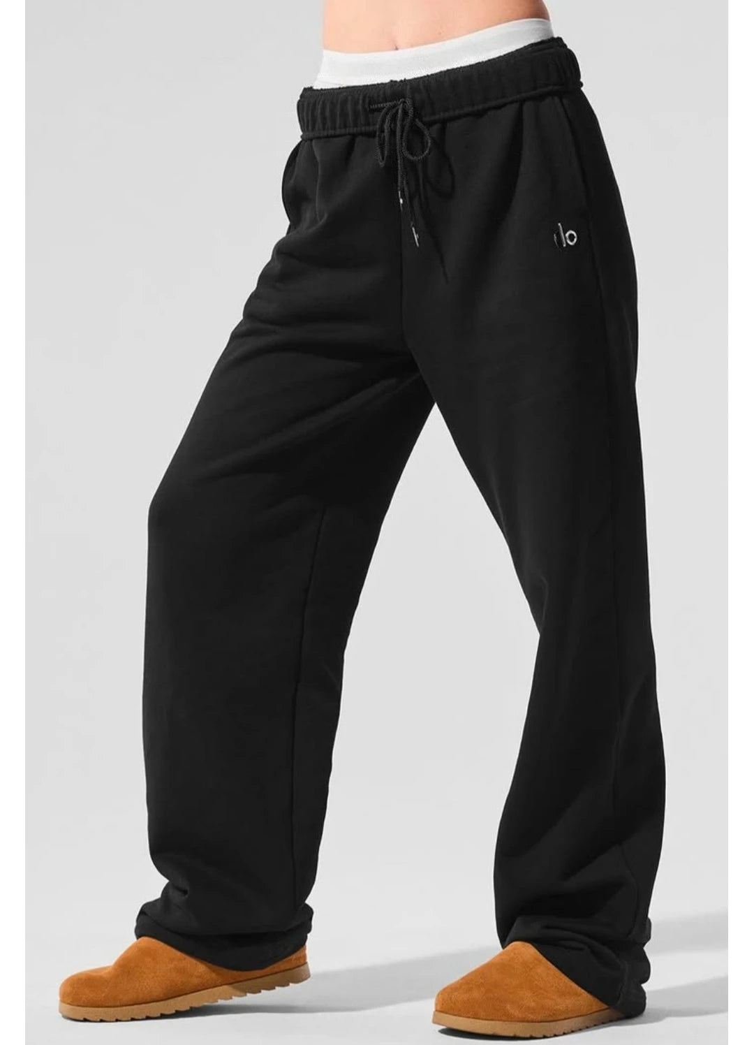 Cotton Jogging Gray  Drawstring Elastic Black Trousers