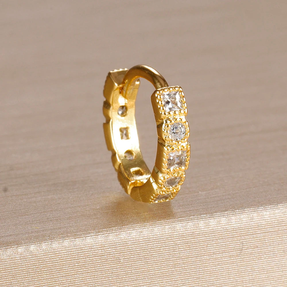 18K Gold Plated Stainless Steel Round Circle Earrings