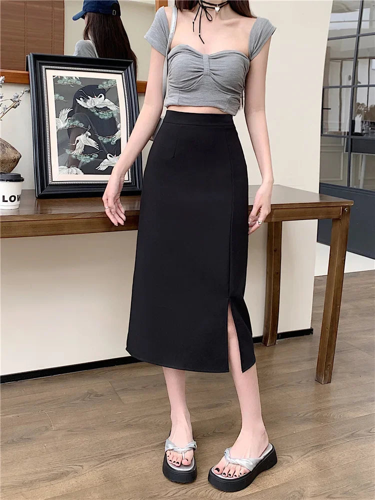 Plus Size Casual Skirt High-waisted