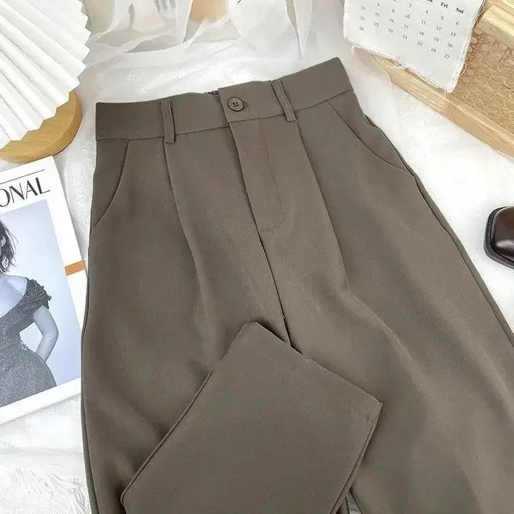 Suit Ankle Elastic High Waist Casual Trousers