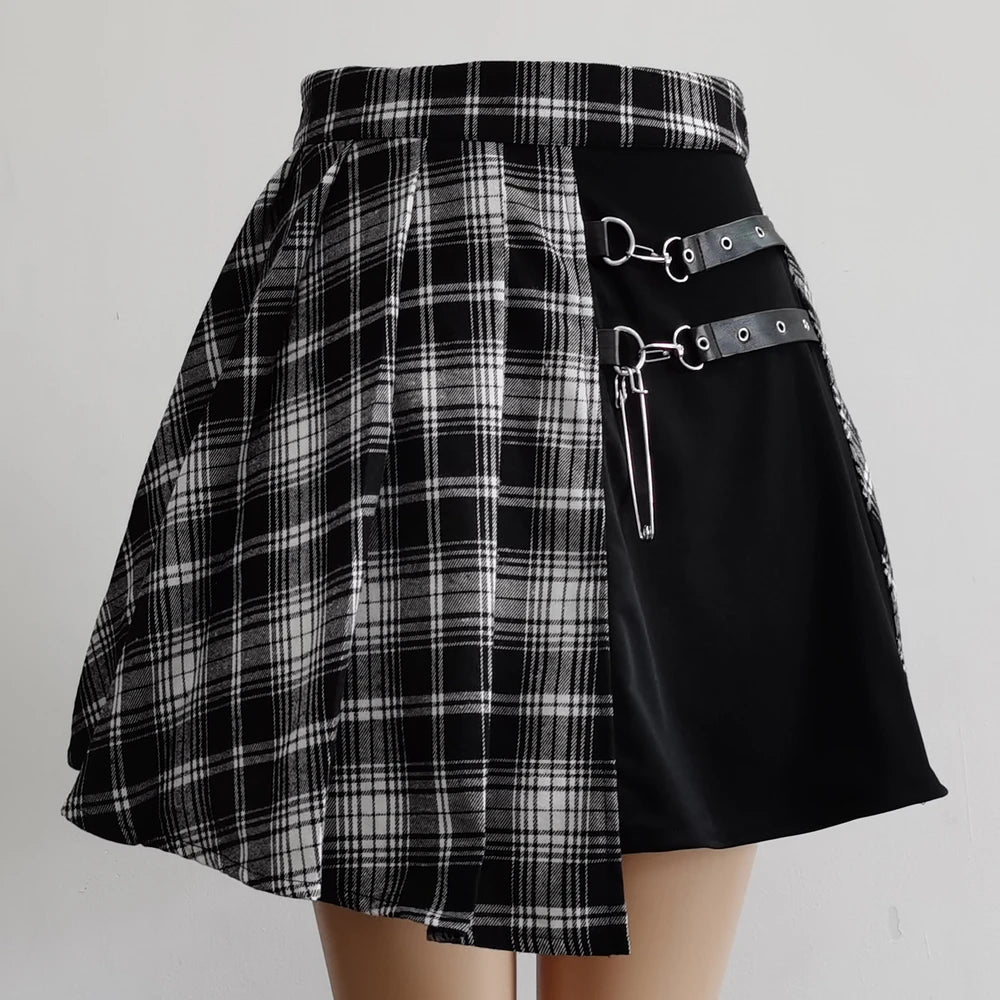 Mini High Waist Plaid Pleated Skirt
