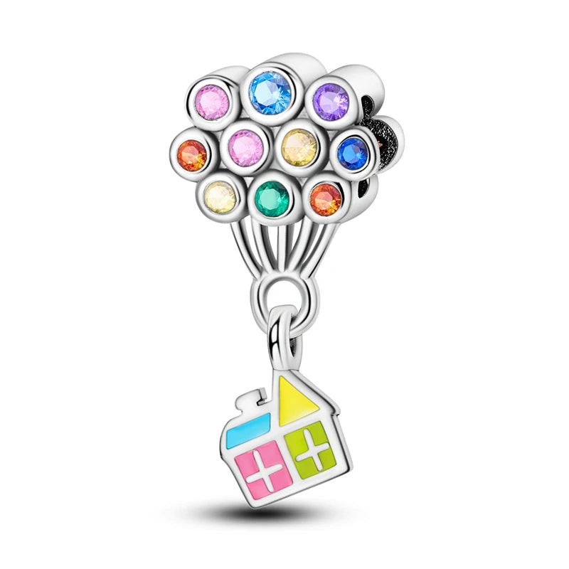 925 Silver Charms Colorful Pendants Charm Bracelet