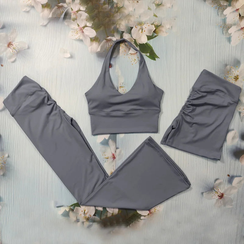 Yoga Set  Sexy Sports Bra/ Flared Leggings