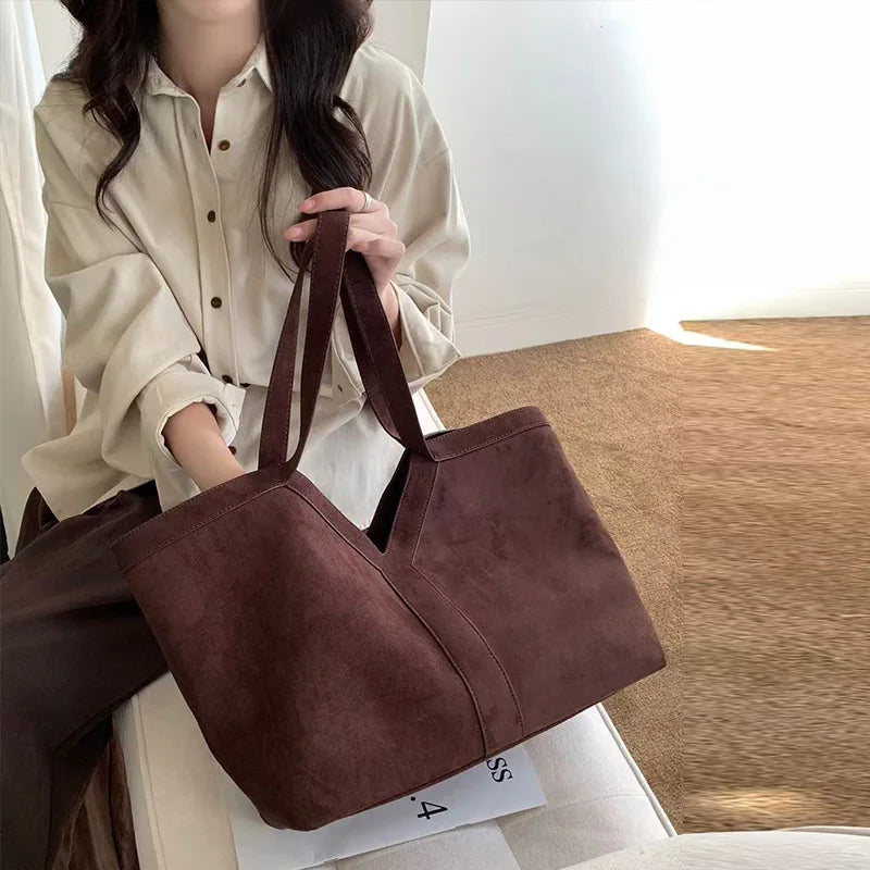 Luxury Y-shaped Suede Handbag Designer Tote Bag
