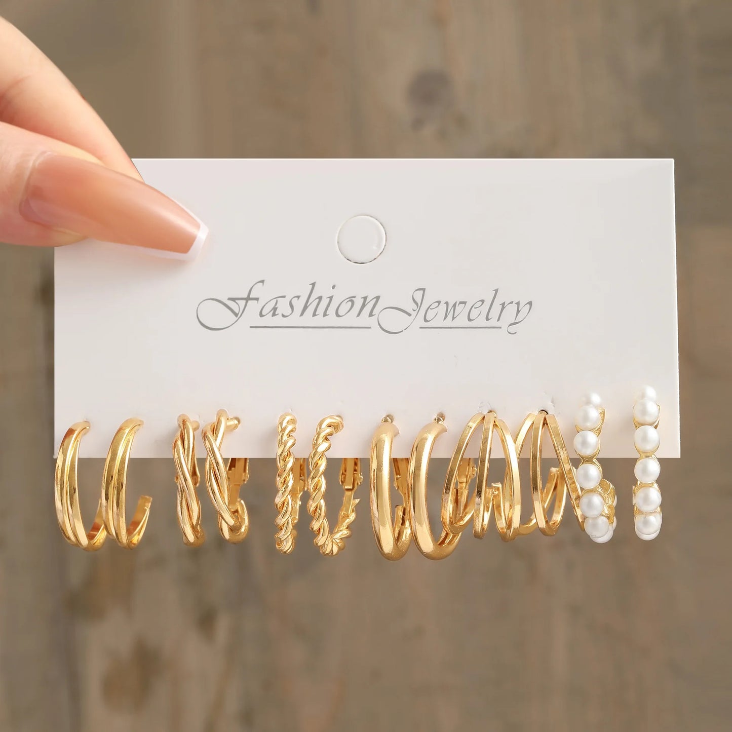 Circle Hoop Earring Gold Color Pearl Earring