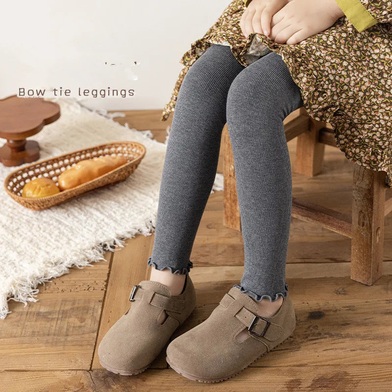 Girl Solid Kid Legging Toddler Skinny Cropped Trouser