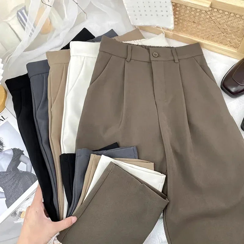 Suit Ankle Elastic High Waist Casual Trousers