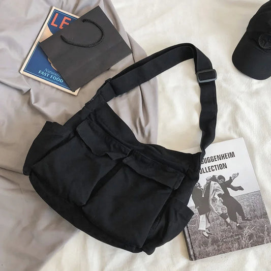 Workwear Canvas Shoulder Bag Large Capacity