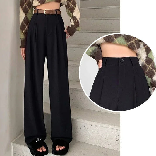 Women Breathable High Waist Wide Leg Pants