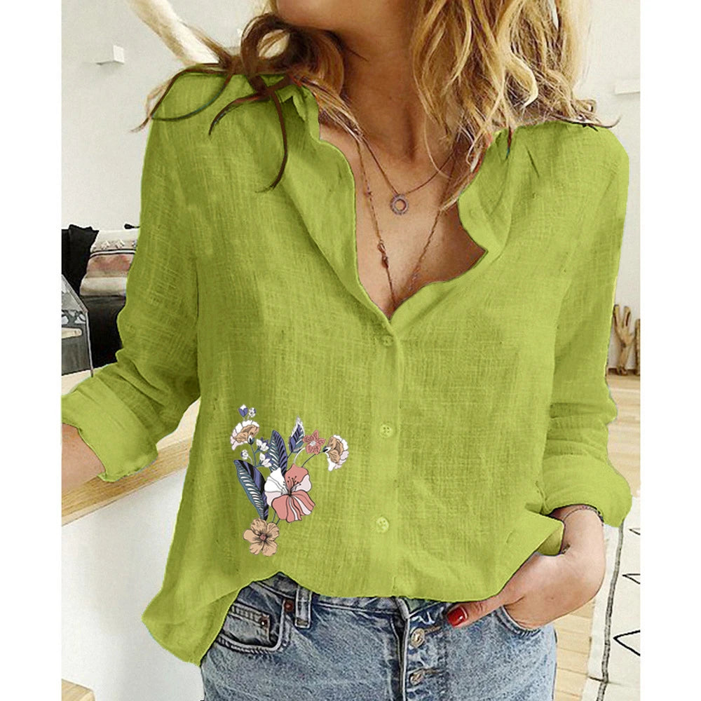 Women's Shirts Long-sleeved 
















l





























Loose Fitting Long Sleeve Button Down

l