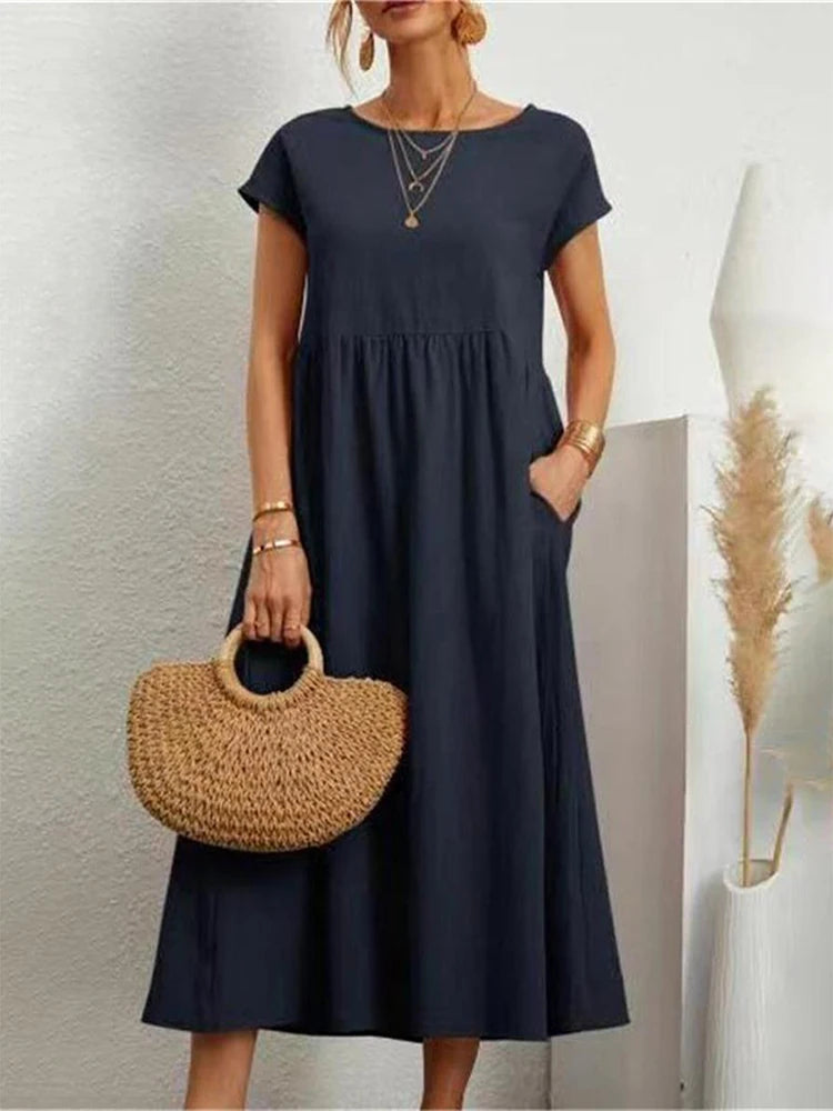 Maxi Dress Short Sleeve O Neck