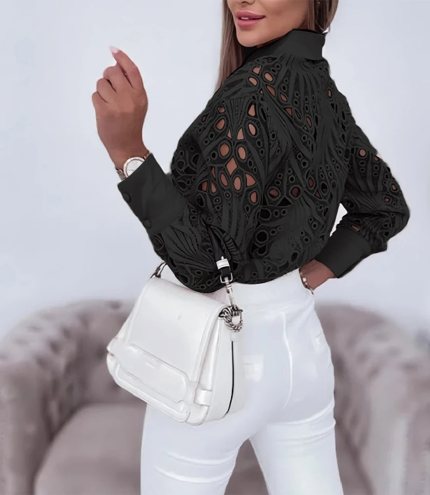 Long Sleeved Shirt Casual Solid Button