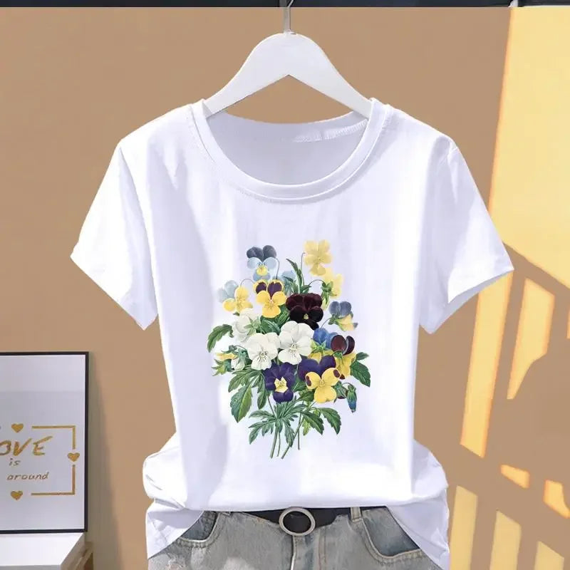 Print Floral Graphic  Oversized T Shirt