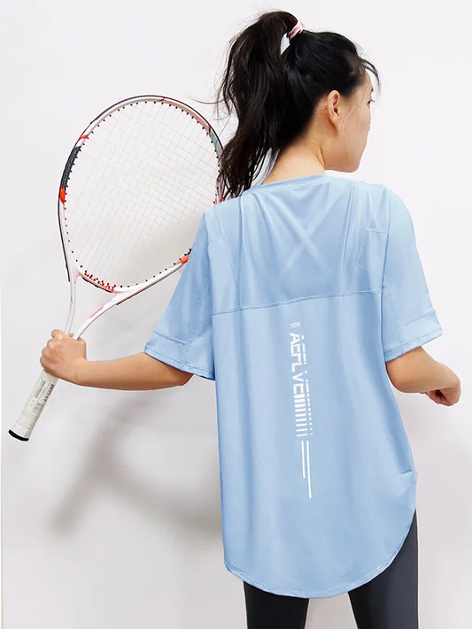 Yoga Loose Plus Size Short Sleeved Top