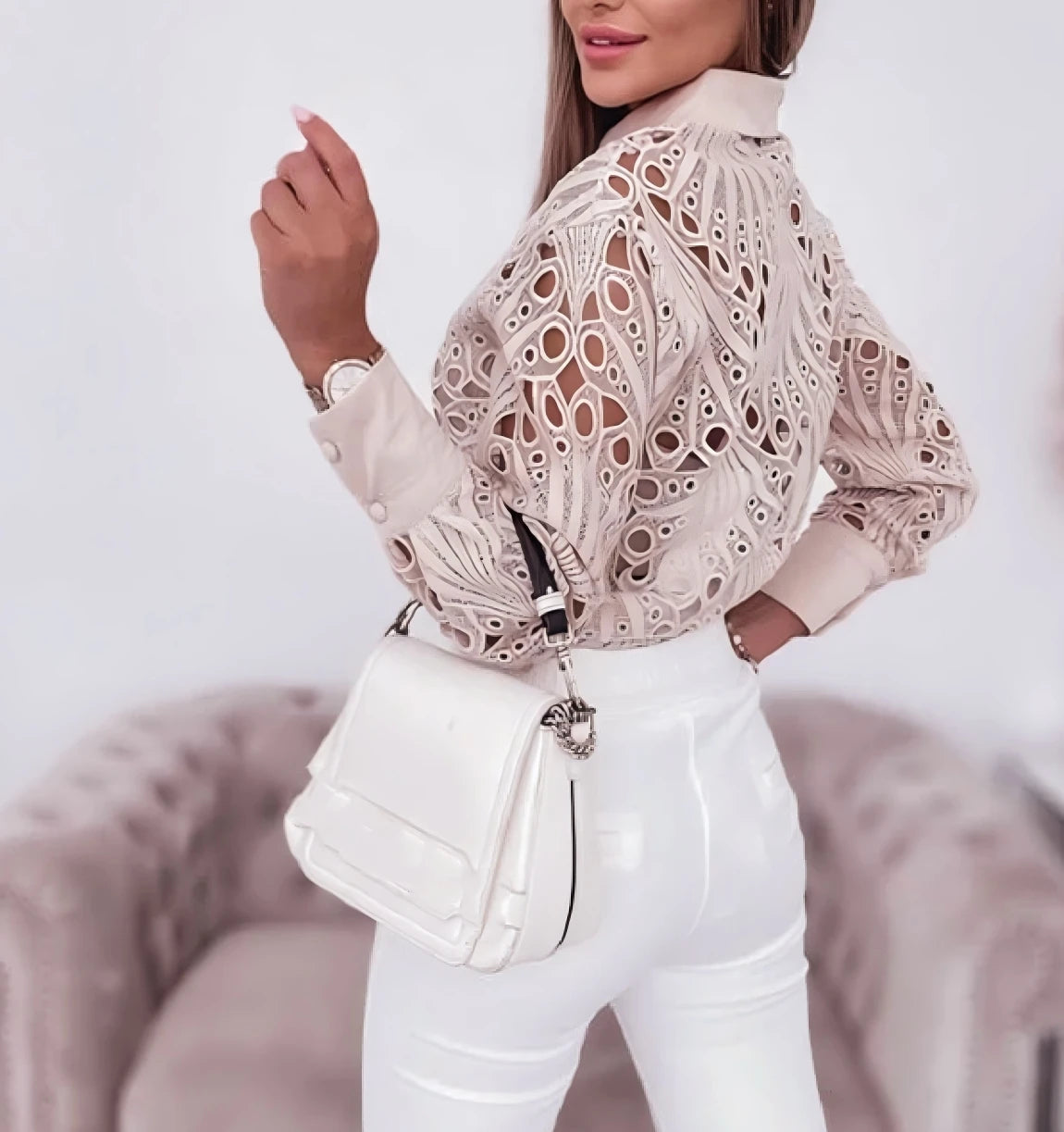 Long Sleeved Shirt Casual Solid Button