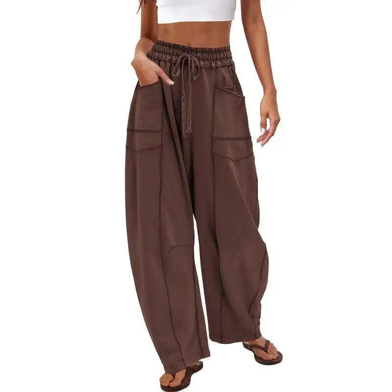 Versatile Elastic Straight Leg  High Waisted Pants