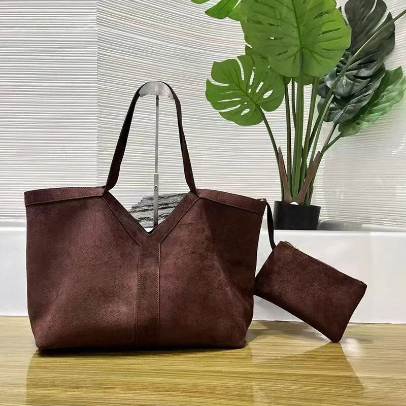 Luxury Y-shaped Suede Handbag Designer Tote Bag