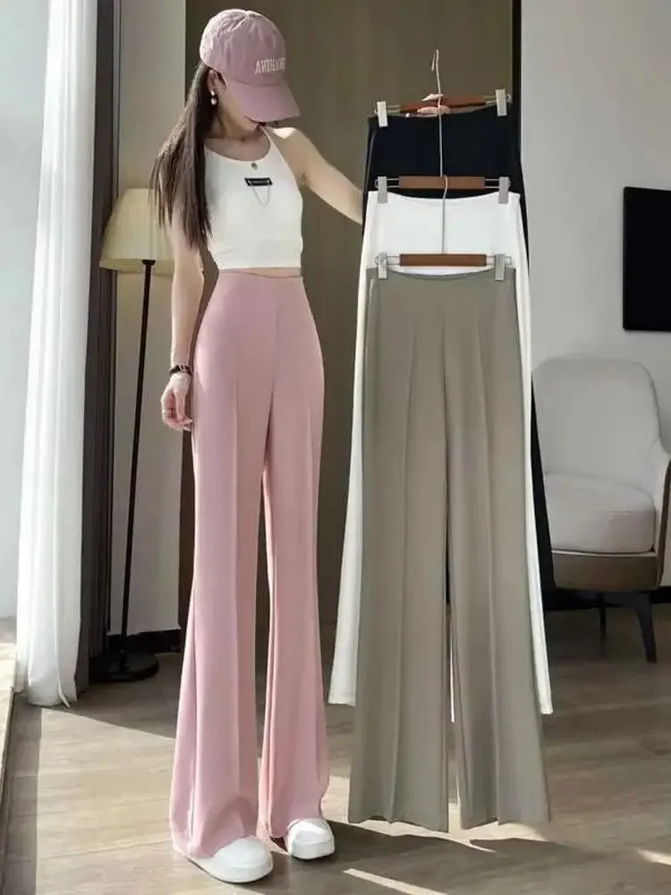 Silk Suit Straight-Leg Casual Bell Bottoms