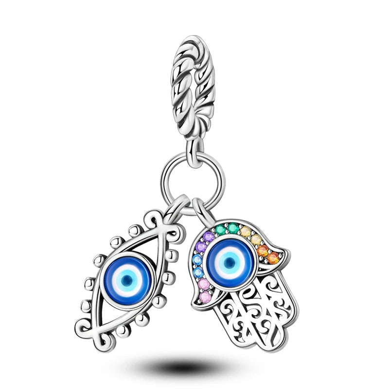 925 Silver Charms Colorful Pendants Charm Bracelet