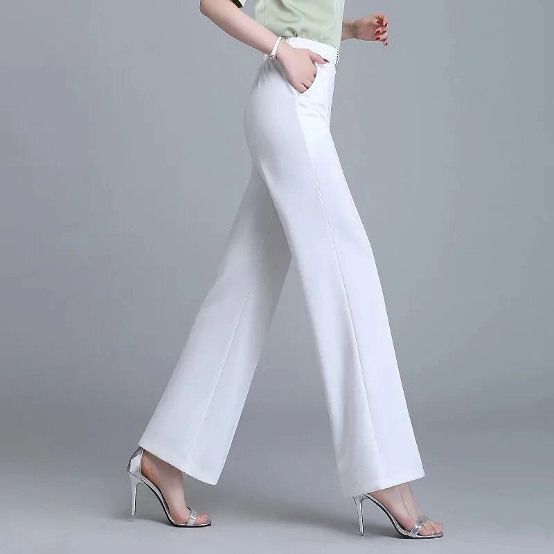 High Waist Wide Leg Straight Suit Trousers