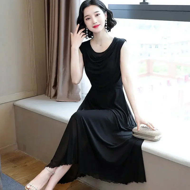 Long Dress Mesh Maxi Sleeveless