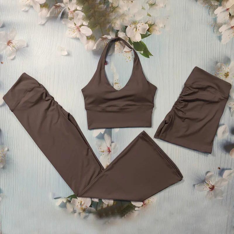 Yoga Set  Sexy Sports Bra/ Flared Leggings