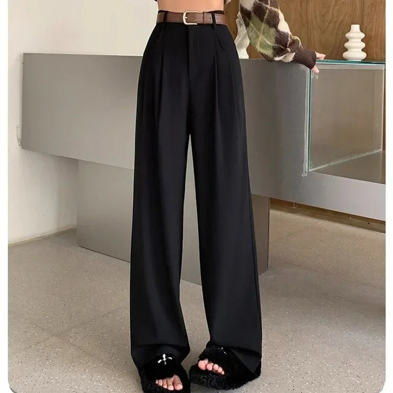 Women Breathable High Waist Wide Leg Pants