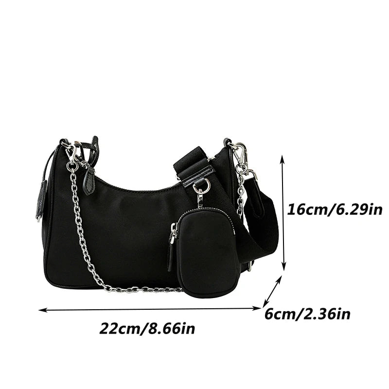 Nylon Waterproof Women Shoulder Hobo Bags