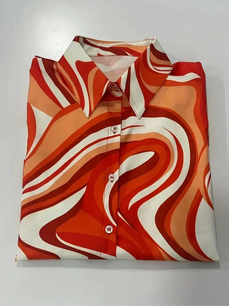 Luxury Shirts Texture Striped Print  Long Sleeve