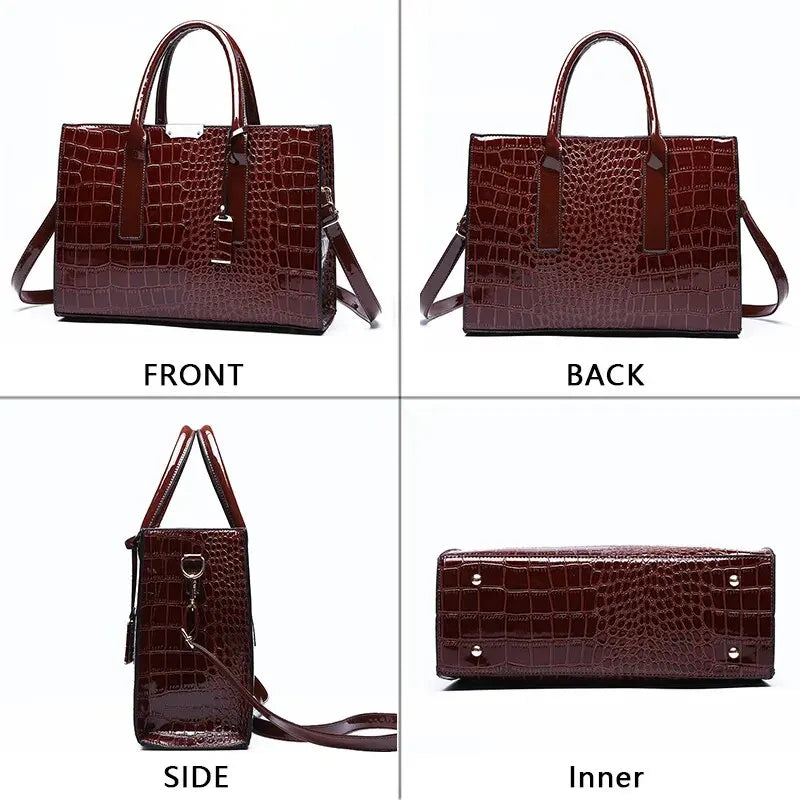 Crocodile Print Large Capacity Crossbody Bags