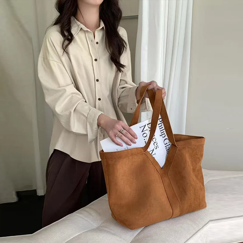 Luxury Y-shaped Suede Handbag Designer Tote Bag