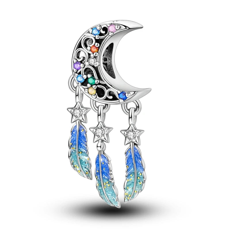 925 Silver Charms Colorful Pendants Charm Bracelet