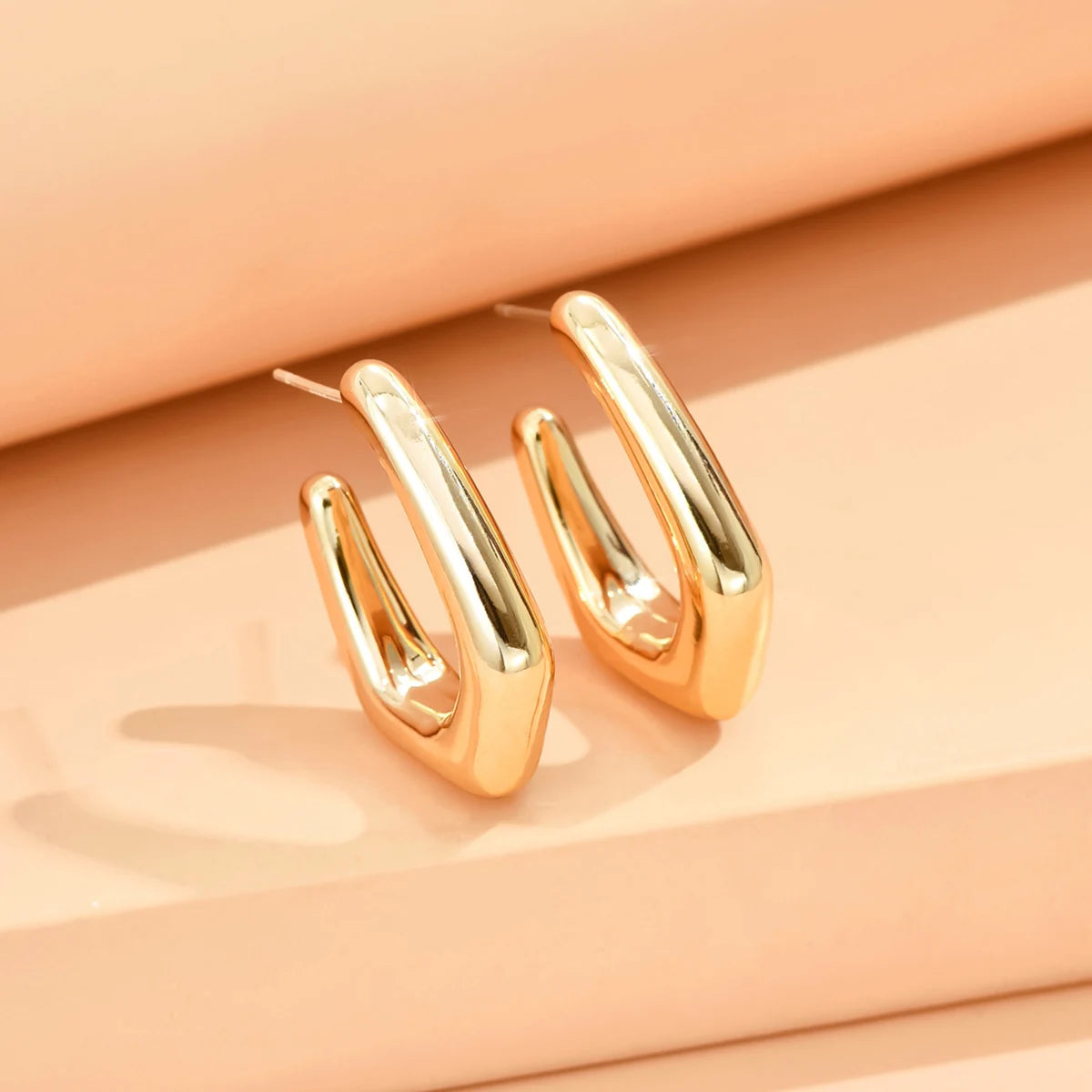 Geometric Irregular Metallic Color Earrings for Women