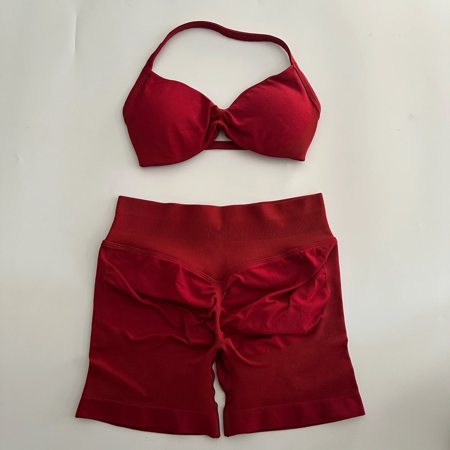 Yoga Gym Set Seamless Strappy Yoga Bra Top