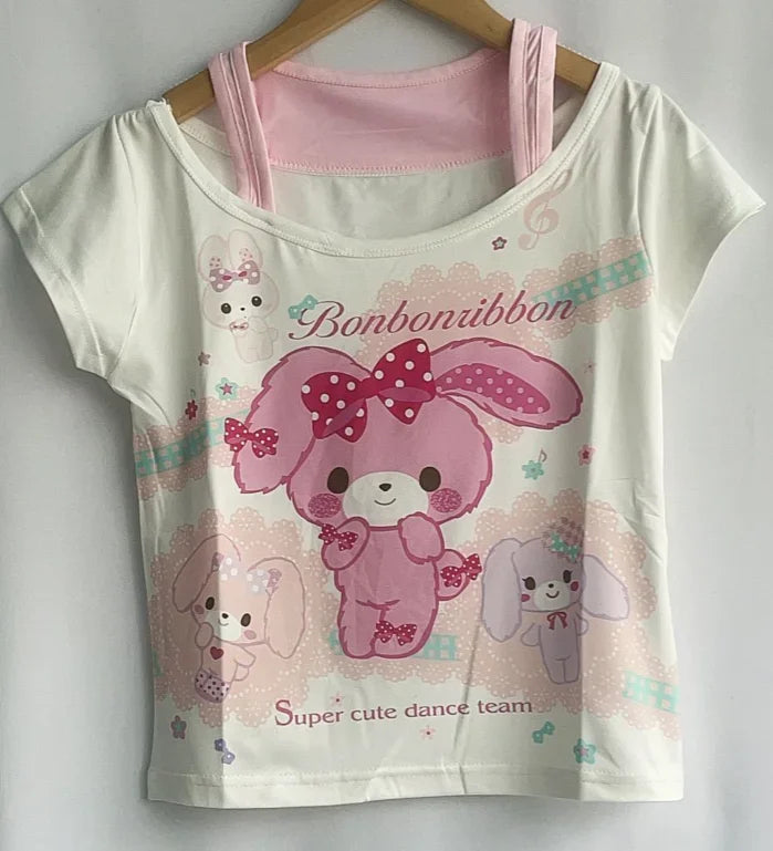 T shirts Crop Tops Cute Animal Print