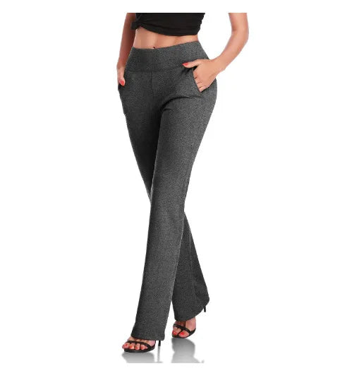 High Waist Work Pant Workout Leggings Straight Legs