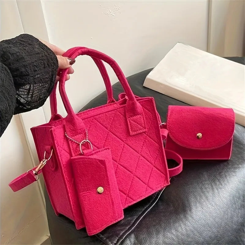 3pcs/set Embossed Crossbody Bag Clutch and Wallet